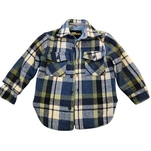 1960s Vintage Mr Wrangler Plaid Wool Coat Boys Size 8 Made in USA